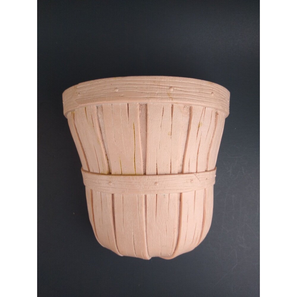 Vintage Wall Pocket Planter MCM Cottagecore Half Basket Pink Plastic Homco